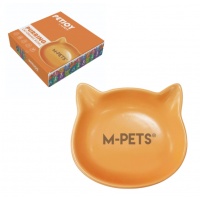 Миска керамическая с ушками PETJOY оранжевая, 300 мл