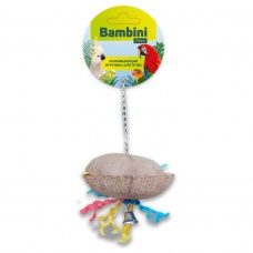 Bambini Pets Игрушка для средних и крупных попугаев Кокосик с колокольчиком, 25 см