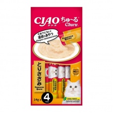 INABA CIAO крем-лакомство для кошек Churu пюре Куриное филе, 14 г х 4 шт