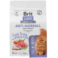 Brit Care сухой корм для взрослых кошек, белая рыба, индейка, 400 г