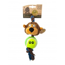 M-Pets игрушка мягкая для собак обезьянка Деннис, с мячиком и канатом