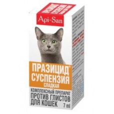 Празицид-суспензия сладкая для кошек, фл. 7 мл (на 7кг)