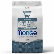 Monge Cat Monoprotein Sterilised Trout корм для стерилизованных кошек с форелью