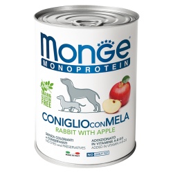 Monge Dog Monoprotein Fruits консервы для собак паштет из кролика с яблоком
