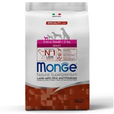 Monge Dog Speciality Extra Small корм для взрослых собак миниатюрных пород ягненок с рисом и картофелем