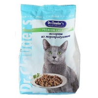 Dr. Cluader's cухой корм с МОРЕПРОДУКТАМИ для кошек, 400 г