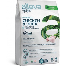 Сухой корм для кошек Alleva Holistic Chicken & Duck + Sugarcane fiber & Aloe vera Hairball