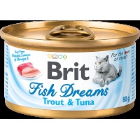 БРИТ консервы для кошек Fish Dreams Форель и тунец 80г
