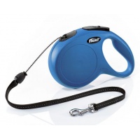 FLEXI New Classic S Cord 5 m Поводок-рулетка, трос, синяя, до 12 кг