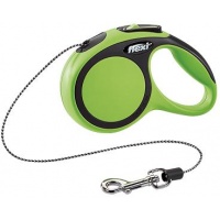 FLEXI New Comfort XS Cord 3 m Поводок-рулетка, трос, черный/зеленый, до 8 кг