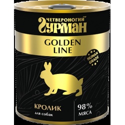 Четвероногий гурман Golden Line консервы для собак с кроликом в желе