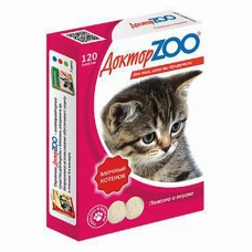 Доктор Зоо лакомство для котят мультивитаминное лакомство "Здоровый котенок" 120таб