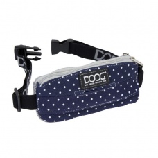 DOOG Сумка на пояс "Stella Mini", синяя в белый горох, 15х7,5х3см