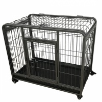 DUVO+ Клетка на колесах для животных до 20кг "Heavy Duty Crate", две двери, 79х53х61см, черная