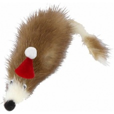 Игрушка для кошек Новогодняя мышь из норки