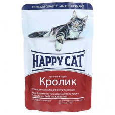 ХэппиКэт паучи для кошек в соусе, кролик, 0,1 кг 1002313