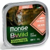 Monge Cat BWild GRAIN FREE беззерновые консервы из лосося с овощами для взрослых кошек 100г