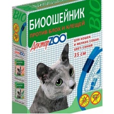 Ошейник БИО Доктор Зоо от блох для кошек и мелк.собак 35см, синий