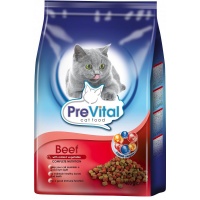 PreVital сухой корм говядина с овощами для кошек, уп. 400 г