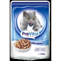 PreVital Classic консервы с лососем в соусе для кошек, 100 г