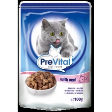 PreVital Classic консервы с телятиной в соусе для кошек, 100 г