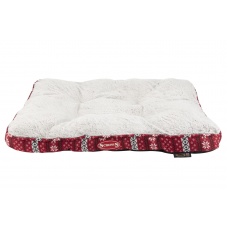 SCRUFFS Матрас для животных "Santa Paws", бело-красный, 82x58