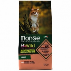 Monge Cat BWild GRAIN FREE беззерновой корм из лосося для взрослых кошек 1,5 кг