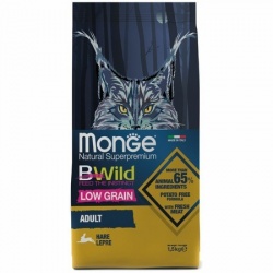 Monge Cat BWild LOW GRAIN низкозерновой корм из мяса зайца для взрослых кошек 1,5 кг