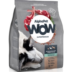 AlphaPet WOW сухой корм для взрослых собак средних пород, чувствительное пищеварение
