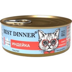 Best Dinner Exclusive Vet Profi Gastro Intestinal консервы для кошек паштет Индейка