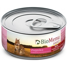 BioMenu консервы для кошек паштет с Индейкой