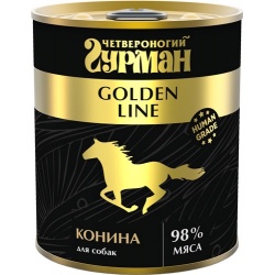 Четвероногий Гурман Golden консервы для собак Конина натуральная в желе