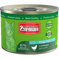 Четвероногий Гурман консервы для котят паштет с Курицей