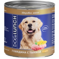 Dog Lunch консервы для собак Говядина с тыквой в соусе