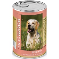 Dog Lunch консервы для собак Ягненок с потрошками и рисом
