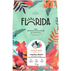 Florida сухой корм для кошек с чувствительным пищеварением Индейка,яблоко