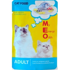 Ме-О Adult пауч для кошек №6 Тунец и Сардина в желе