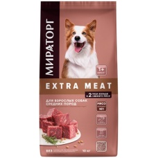 Мираторг EXTRA MEAT сухой корм для взр. собак ср. пород с Говядиной Black Angus
