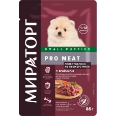 Мираторг PRO MEAT пауч для щенков мел. пород с Ягненком
