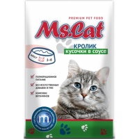 Ms.Cat пауч для кошек кусочки с Кроликом в соусе