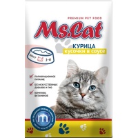 Ms.Cat пауч для кошек кусочки с Курицей в соусе