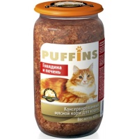 Puffinsконсервы для кошек Говядина с печенью