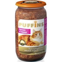 Puffins консервы для кошек Кролик с сердцем