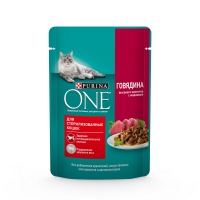 Purina One консервы для стерилизованных кошек говядина морковь