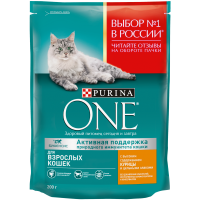 Purina One сухой корм для кошек курица цельные злаки