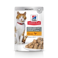 Влажный корм Hill's для молодых стерилизованных кошек, пауч с курицей, 85 г