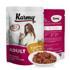 Karmy Adult влажный корм для кошек, Курица в желе 80 г