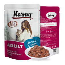 Karmy Adult влажный корм для кошек, Лосось в соусе 80 г