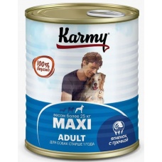 KARMY MAXI Adult влажный корм для собак крупных пород с ягненком и гречкой, 850 г